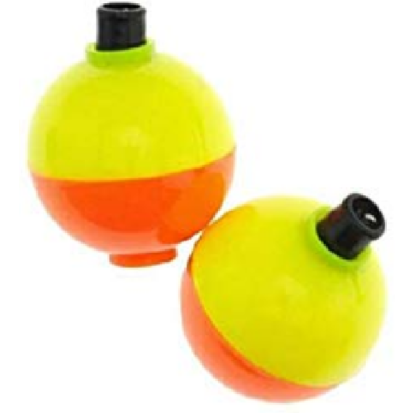 Bobber – 1-1/2″ – Round – Orange/Yellow – 2pk