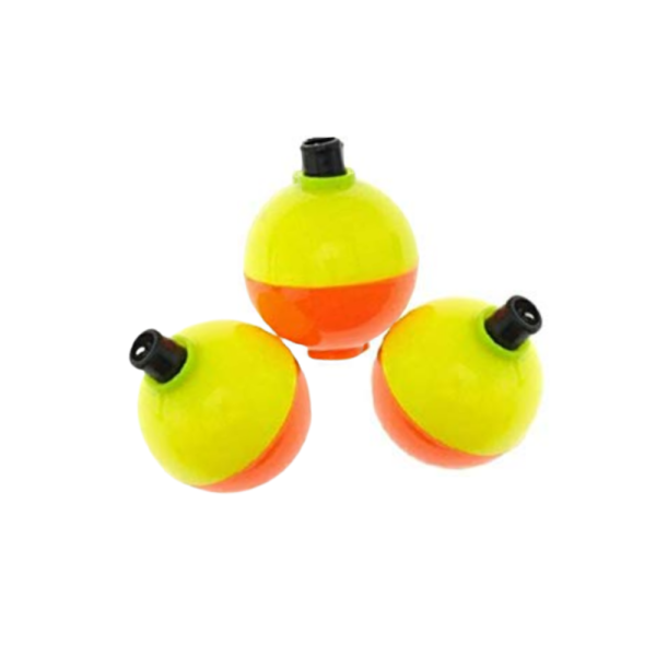 Bobber – 3/4″ – Round – Orange/Yellow – 3pk